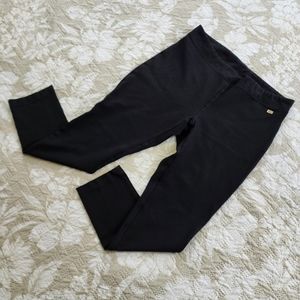Calvin Klein Women's Power Stretch Pants L Black Elastic Waist Pull On Leggings